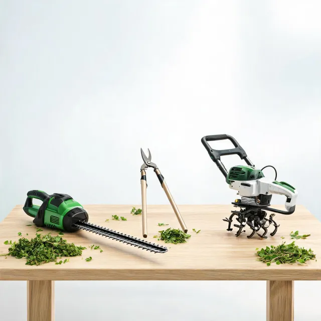 Hedge trimmer, lopper and garden care tools