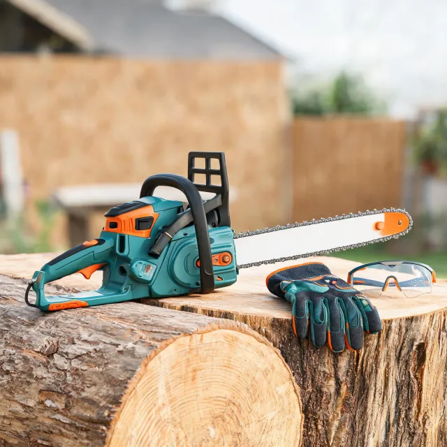 Husqvarna chainsaw for tree and firewood cutting