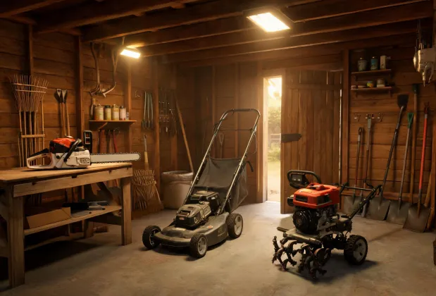 Farm and estate garden tool storage